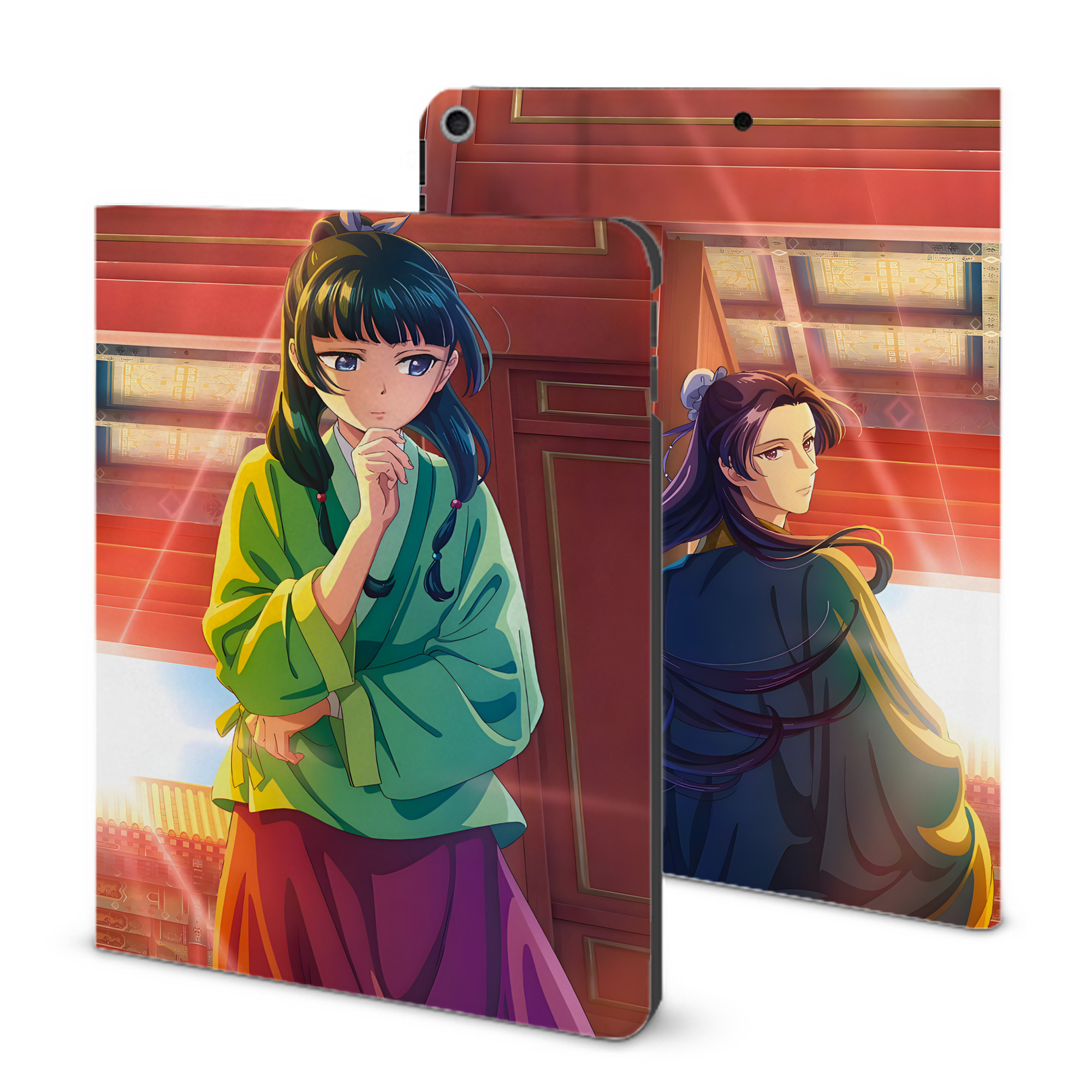 （画像用） 薬屋のひとりごと The Apothecary Diaries IPad ケース ブック型 PUレザー TPU 耐衝撃 軽量 薄型 ペン収納なし 全面保護 IPad 各モデル対応